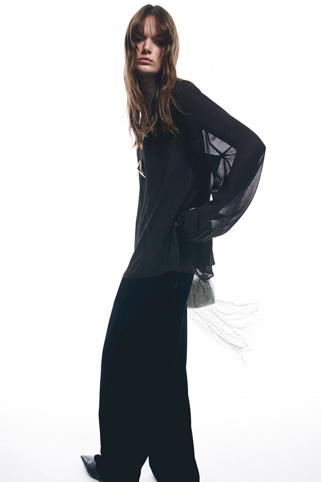 Blusa de gasa efecto arrugado - H&m фото 5