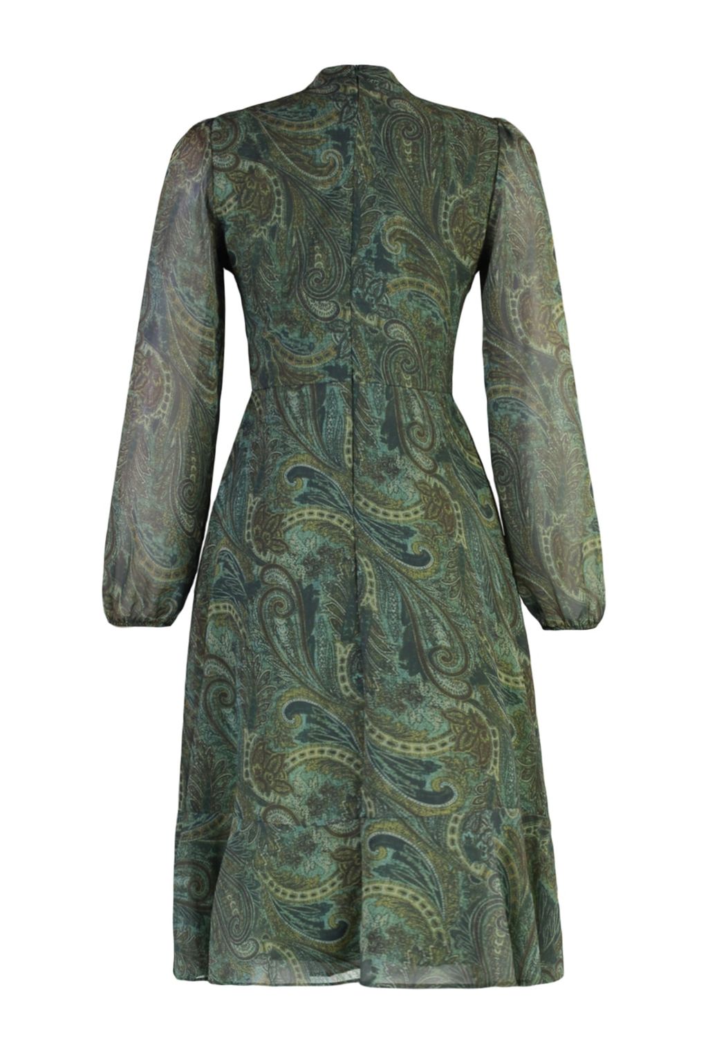 TRENDYOLMILLA Yesil Sal Desenli Volanl? Dokuma K?sl?k Elbise TWOAW23EL01436 фото 15