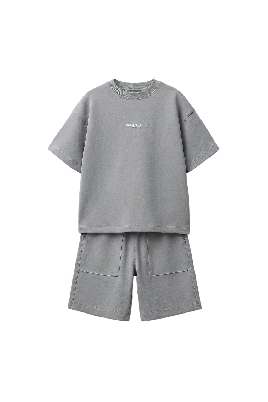 CONJUNTO CAMISETA Y BERMUDA INTERLOCK / Gris vigor?