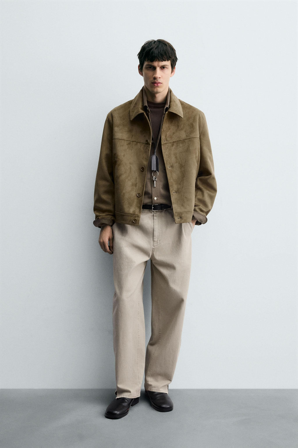 FAUX SUEDE REGULAR FIT JACKET
