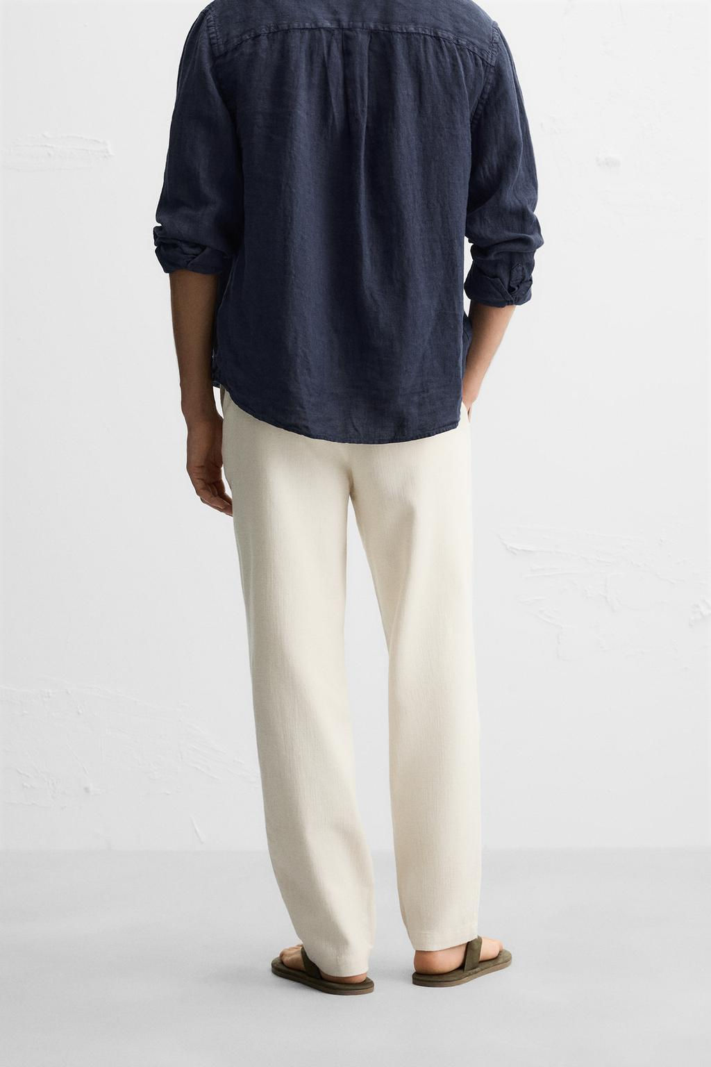 RELAXED FIT TEXTURED TROUSERS - Zara фото 15
