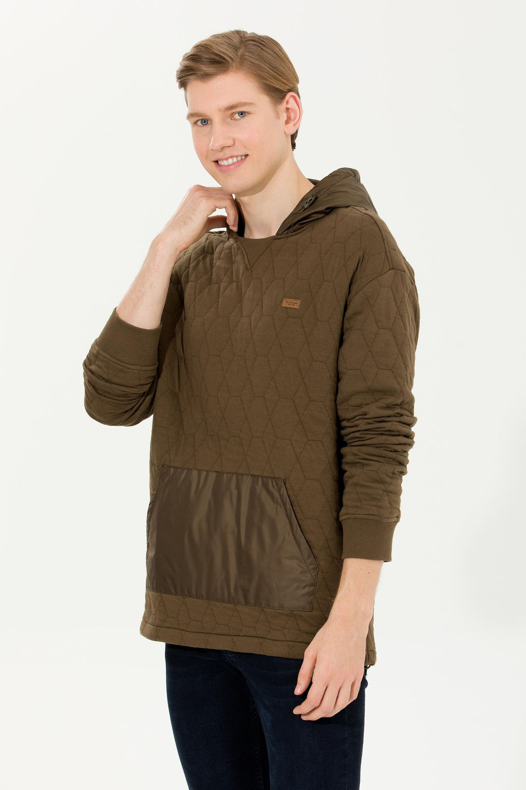 U. S. Polo Assn Мужская комфортная толстовка с капюшоном кокосового цвета - U.s. polo assn фото 4