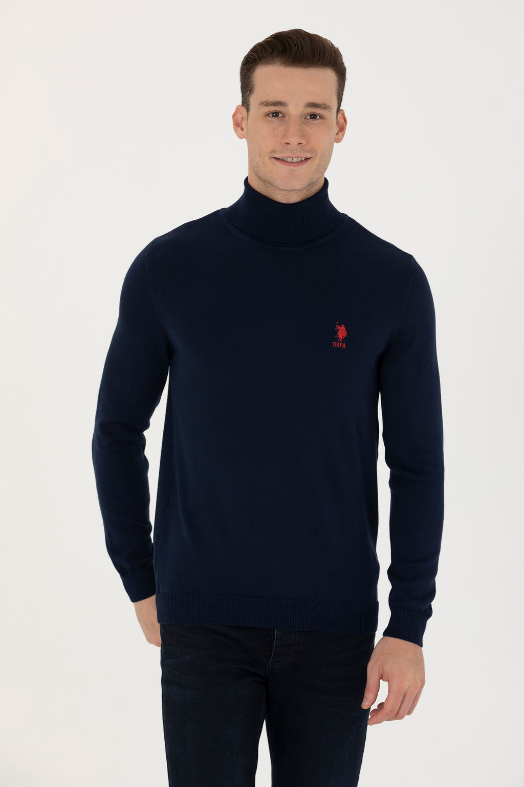 Мужской темно-синий базовый свитер - U.s. polo assn фото 17
