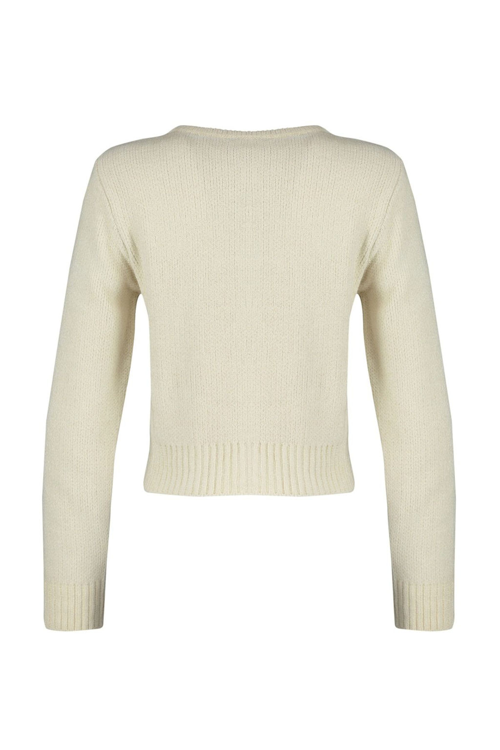 Ekru Crop Premium Iplik/Ozel Iplik Cep Detayl? Triko H?rka TWOAW24HI00051