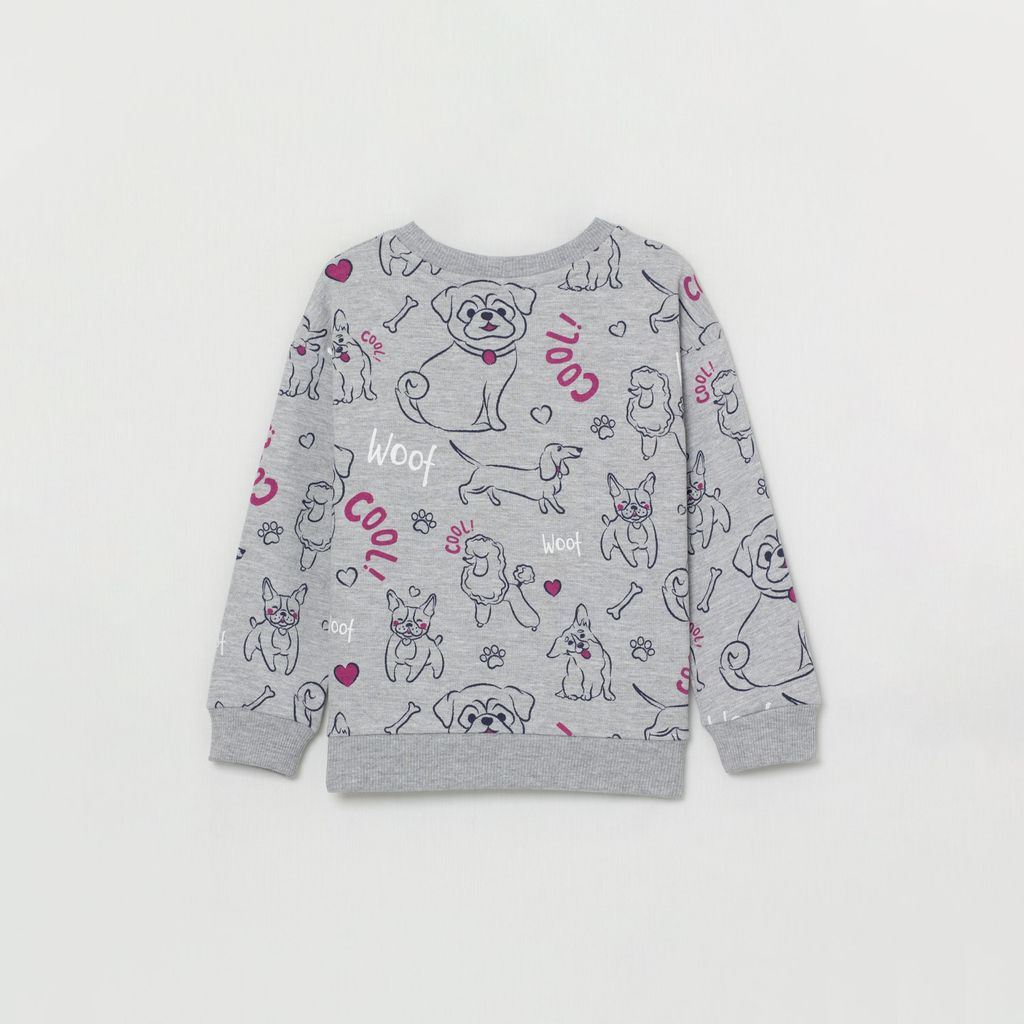 CRB wear/CWKG 62809-11-282 Джемпер модель свитшот для девочки, светло-серый меланж/Ex.Cherubino  фото 3