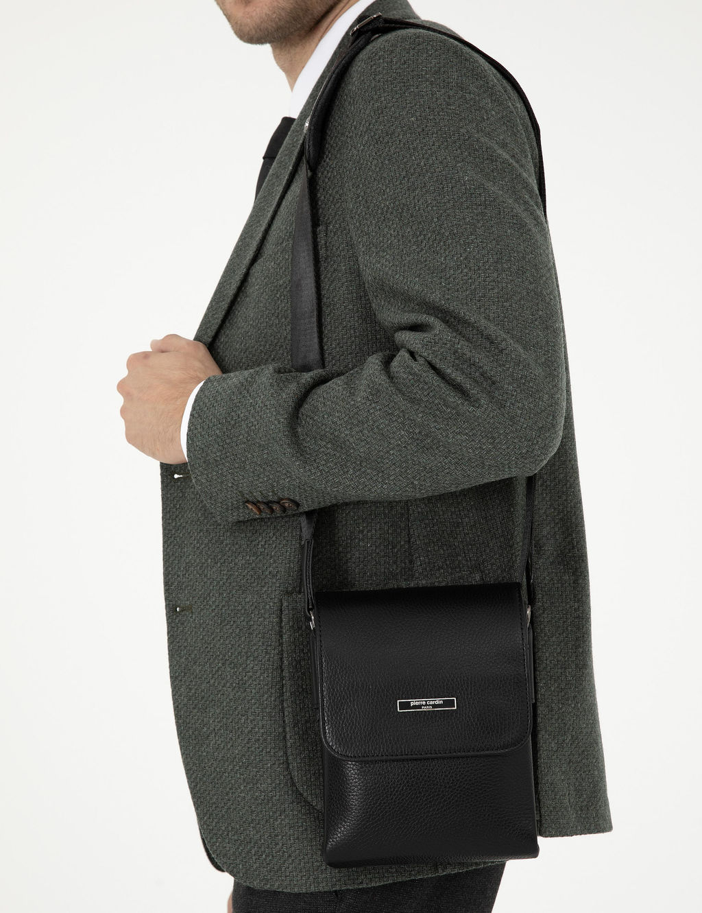 Erkek Siyah Deri Omuz _antas_