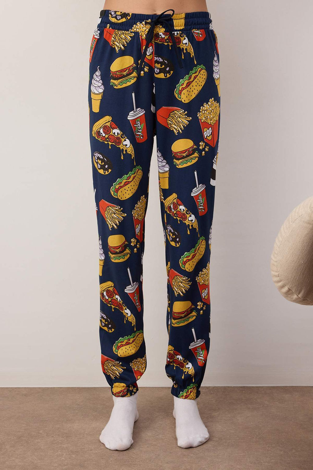 Trendyolmilla Kiremit Slogan Nak?sl? Desenli Sweatshirt-Jogger Orme Pijama Tak?m? THMAW23PT00064  фото 15