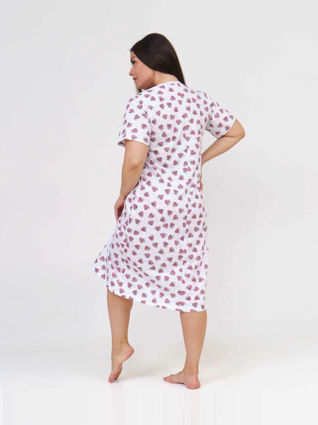 Ночная сорочка женская, цвет белый розовый