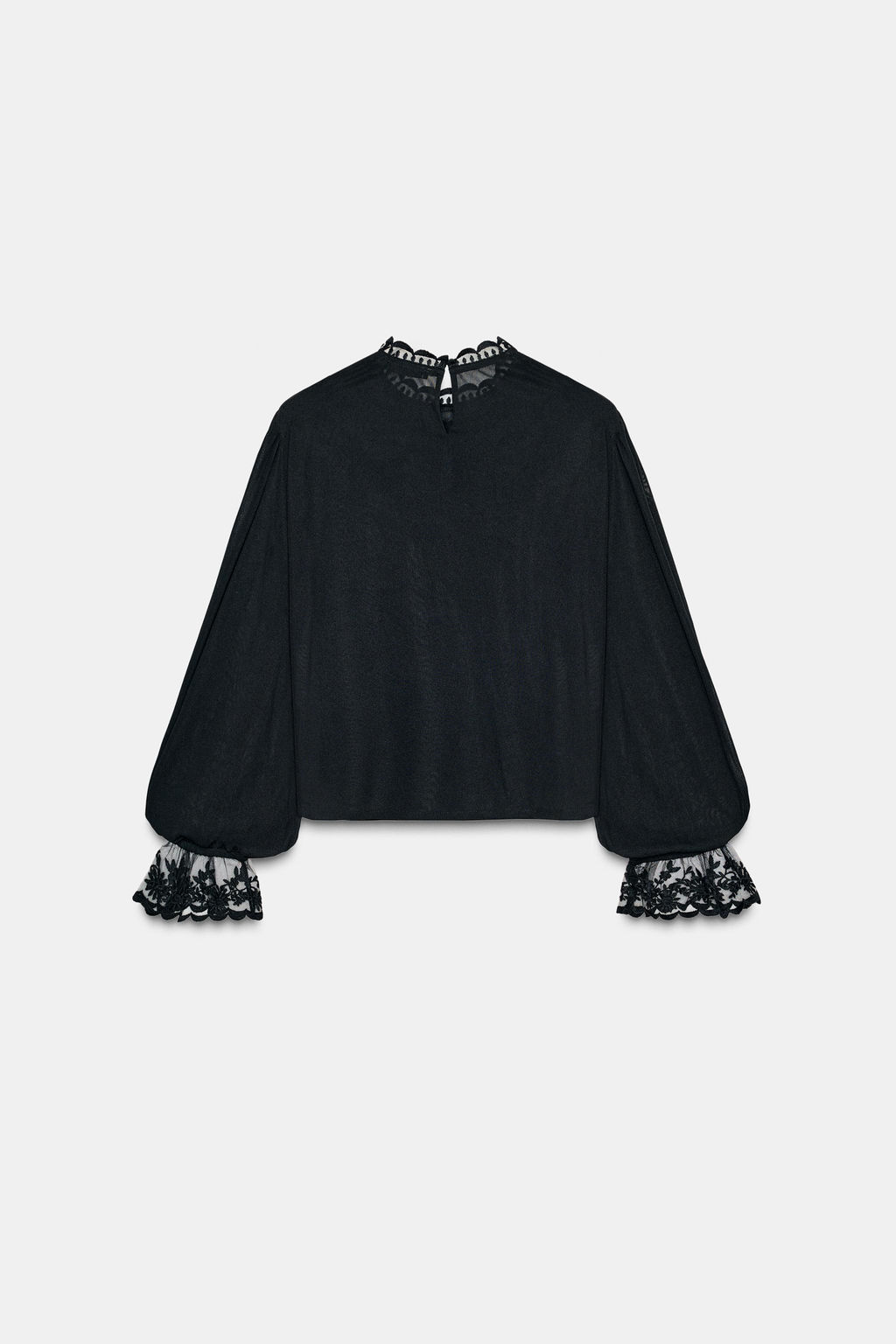 EMBROIDERED LONG SLEEVE TOP - Zara фото 8
