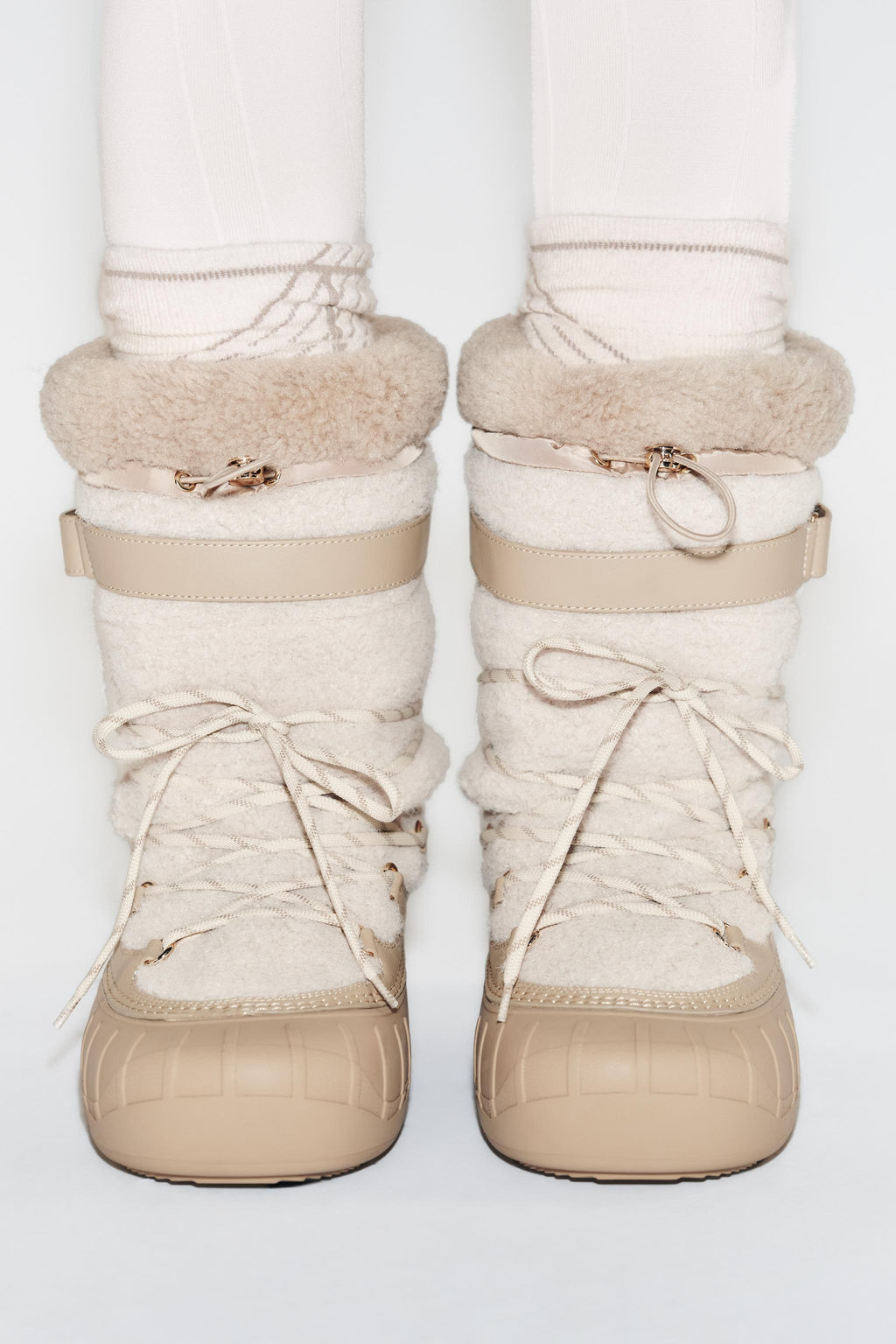 SHEARLING EFFECT ANKLE BOOTS SKI COLLECTION