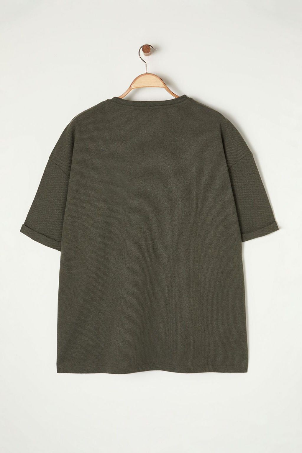TRENDYOL MAN Haki Oversize/Genis Kesim Bisiklet Yaka Basic Buyuk Beden T-Shirt TMNSS25BF00000 - Trendyolmilla фото 8