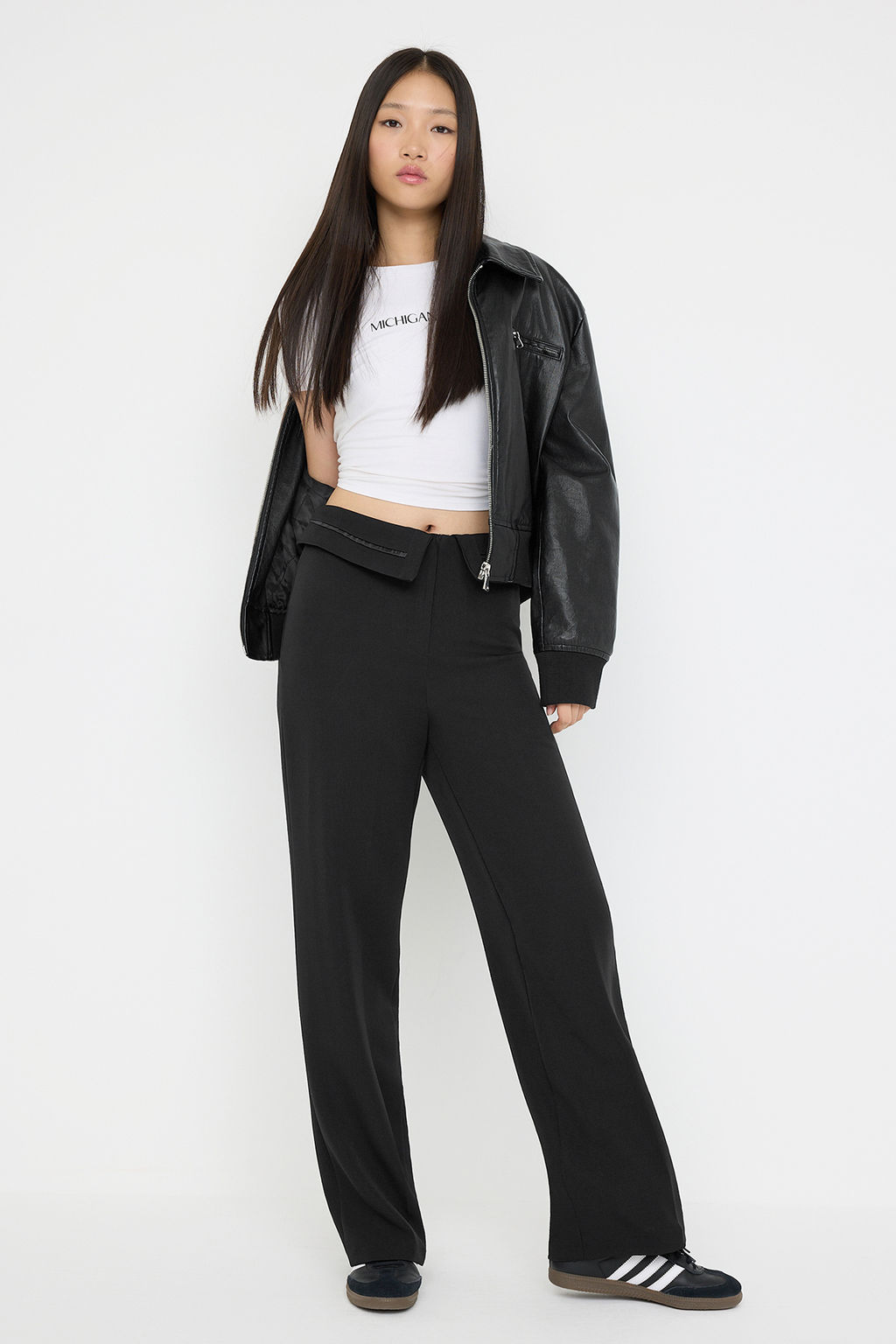 Teen Siyah Kemer Detayl? Wide Leg/Genis Paca Pantolon TWOAW26PL00035