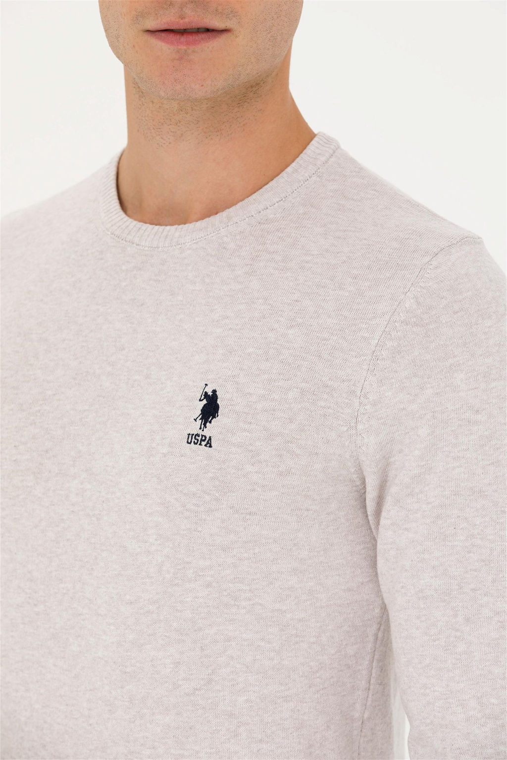 Мужской базовый свитер из каменного меланжа Неожиданная скидка в корзине - U.s. polo assn фото 7