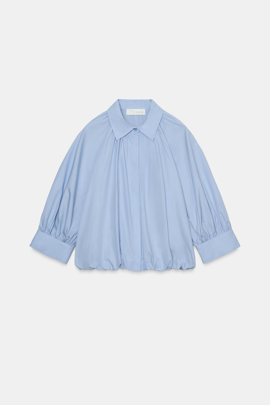 CAMISA MANGA ABULLONADA ZW COLLECTION / Azul claro - Zara фото 5