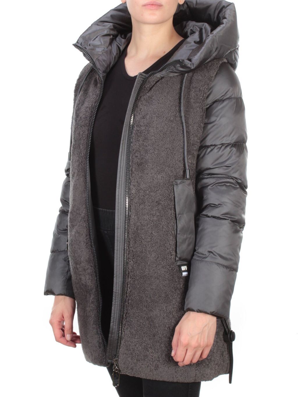 D6816 DARK GRAY Куртка зимняя женская KARERSITER (200 гр. холлофайбера) - Fashion фото 7