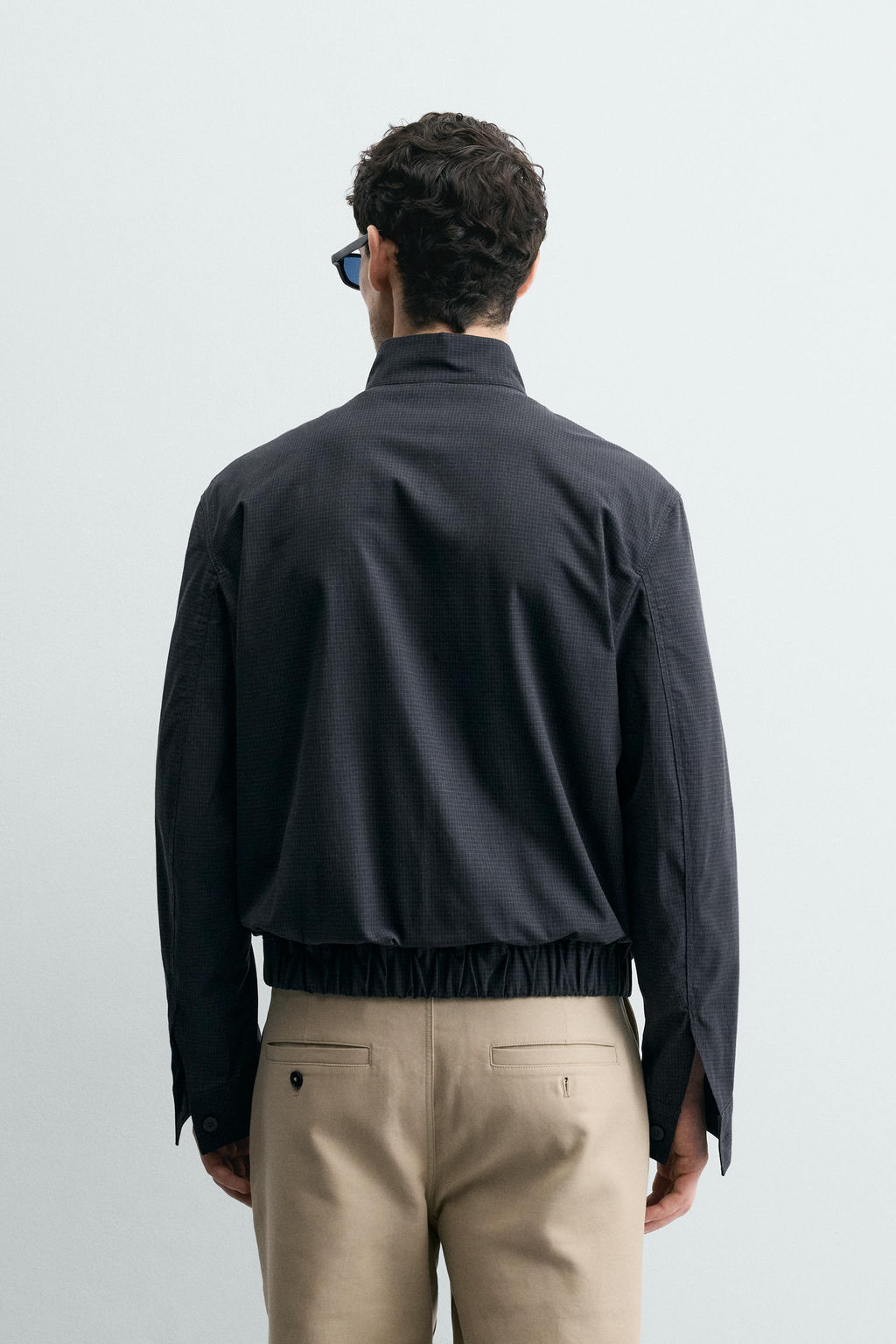 CAZADORA BOMBER REGULAR FIT CUADROS / Azul - Zara фото 3