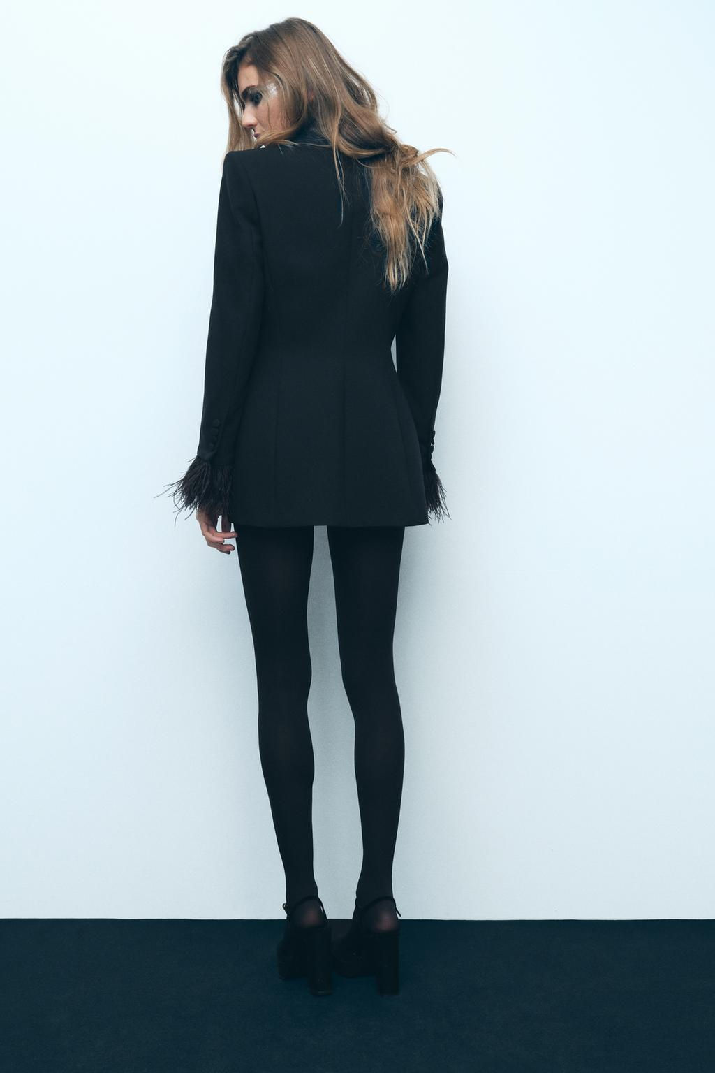 DOUBLE-BREASTED BLAZER WITH FEATHERS - Zara фото 5