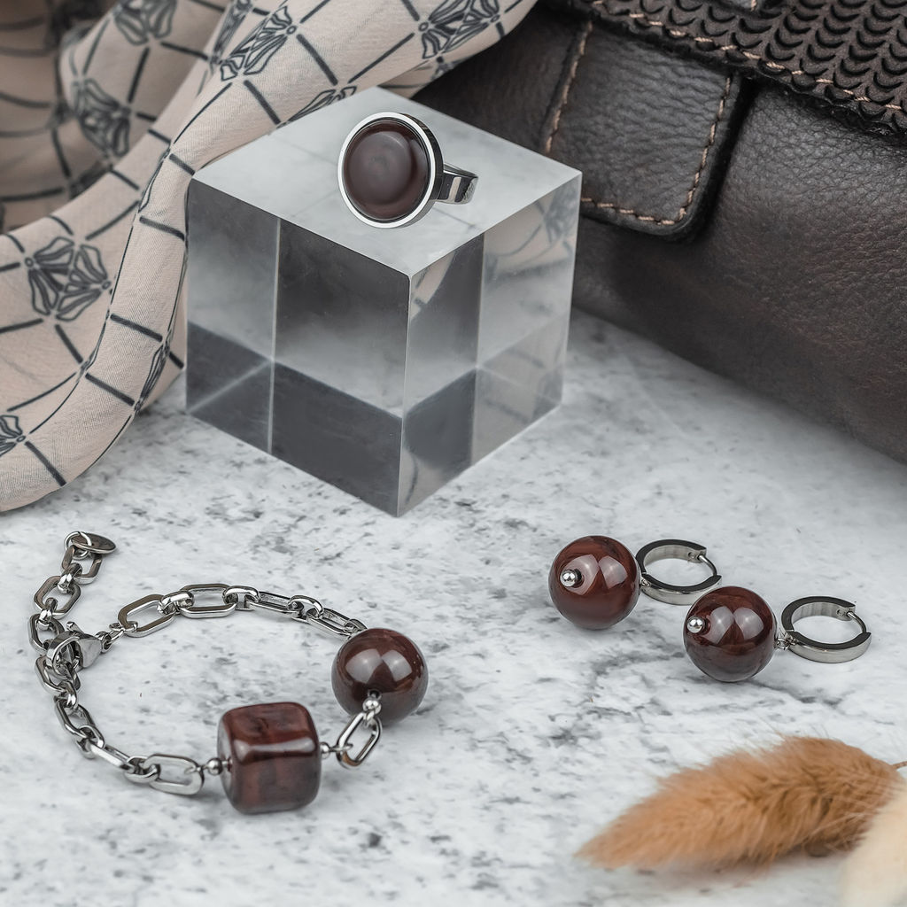 Серьги из муранского стекла MAROON LS3551