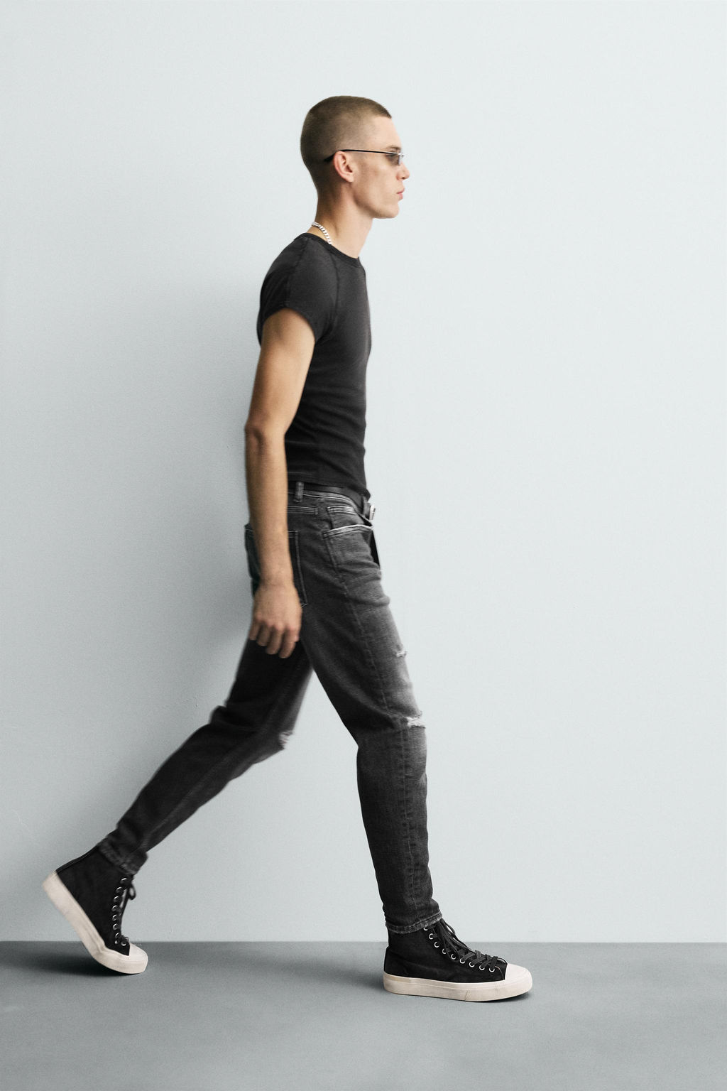 JEANS SKINNY FIT ROTOS / Gris - Zara фото 6