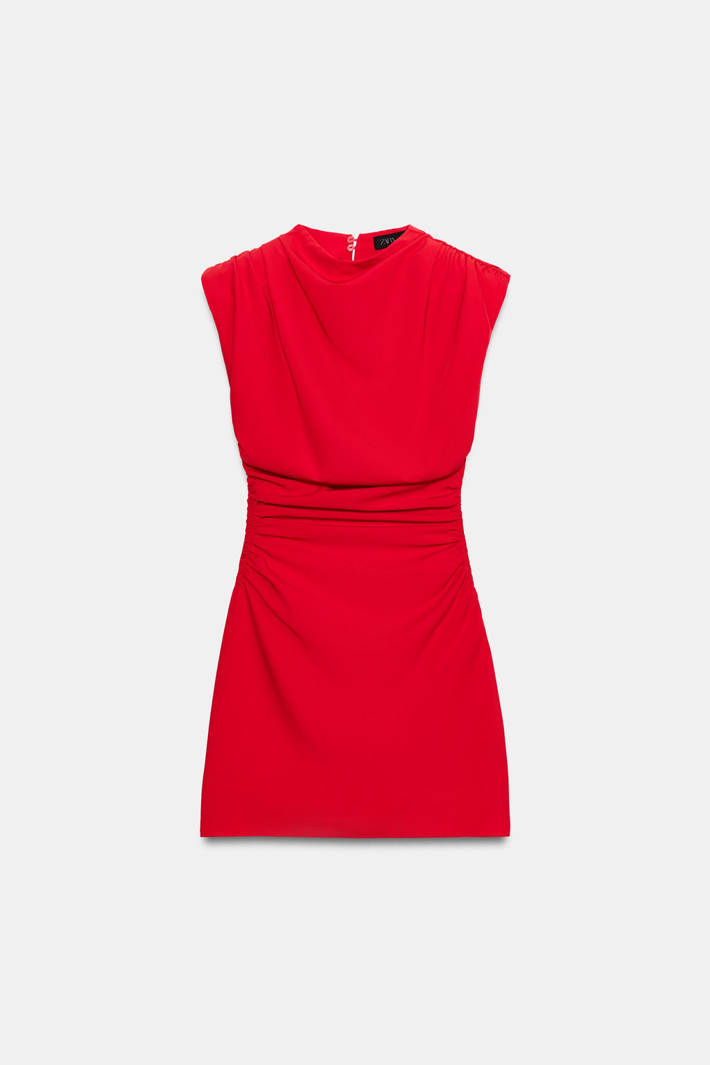 VESTIDO MINI DRAPEADO HOMBRERAS / Rojo - Zara фото 7