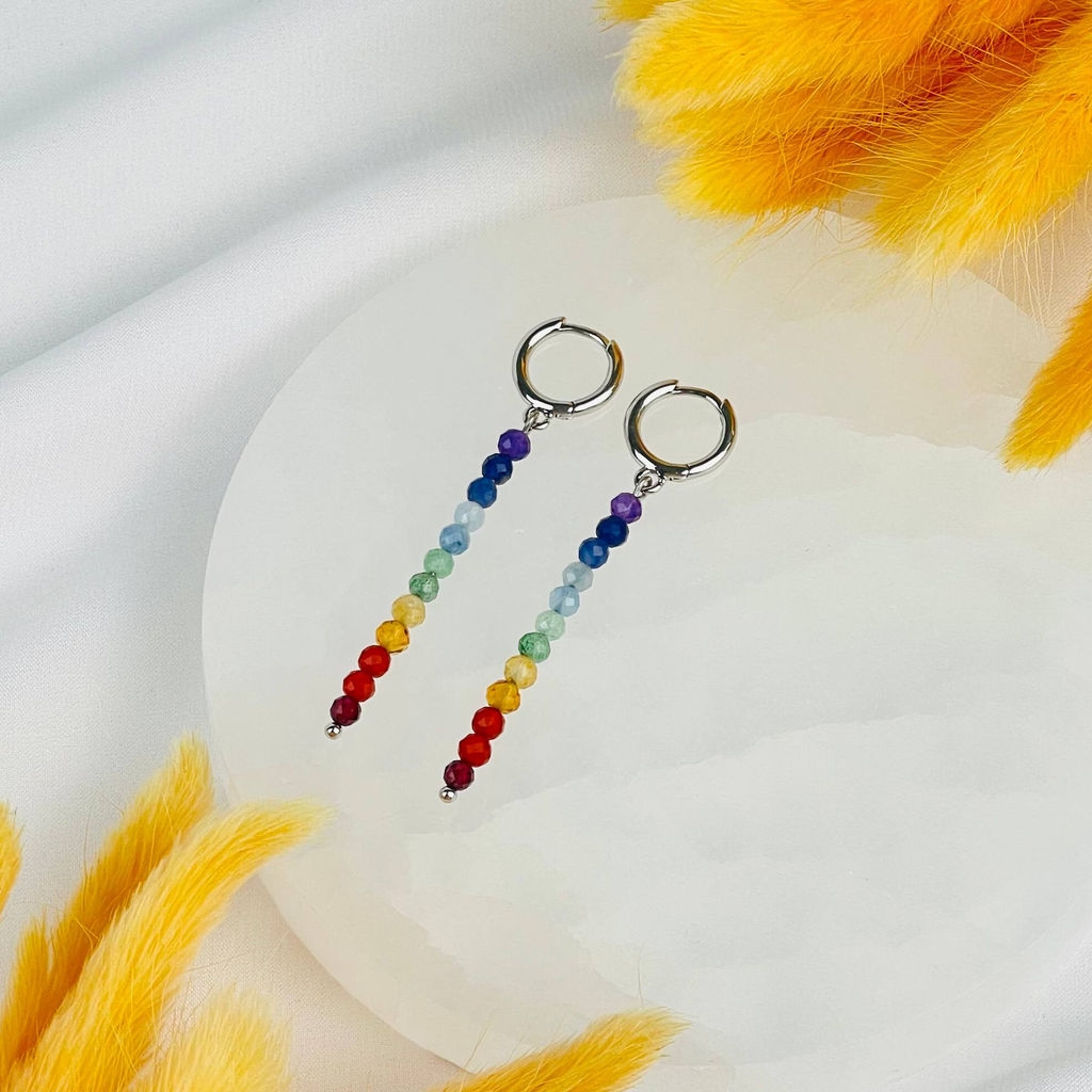 Серьги 7 чакр из Самоцветов - Радуга самоцветов фото 2