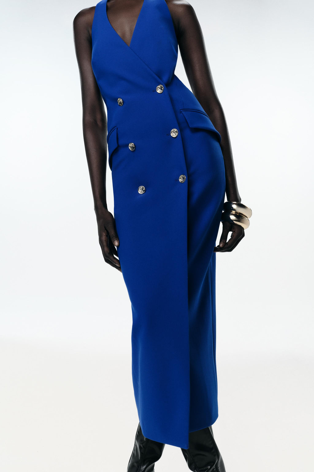 CROSSOVER HALTER NECK MIDI DRESS - Zara фото 3