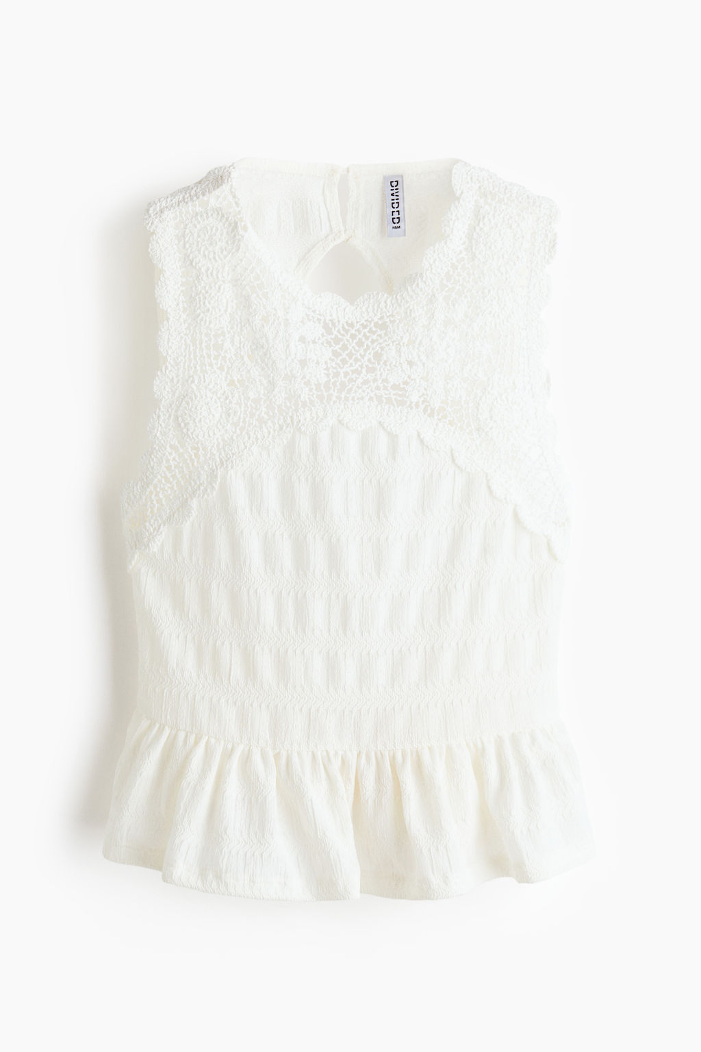Top texturizado con detalles efecto crochet - H&m фото 3