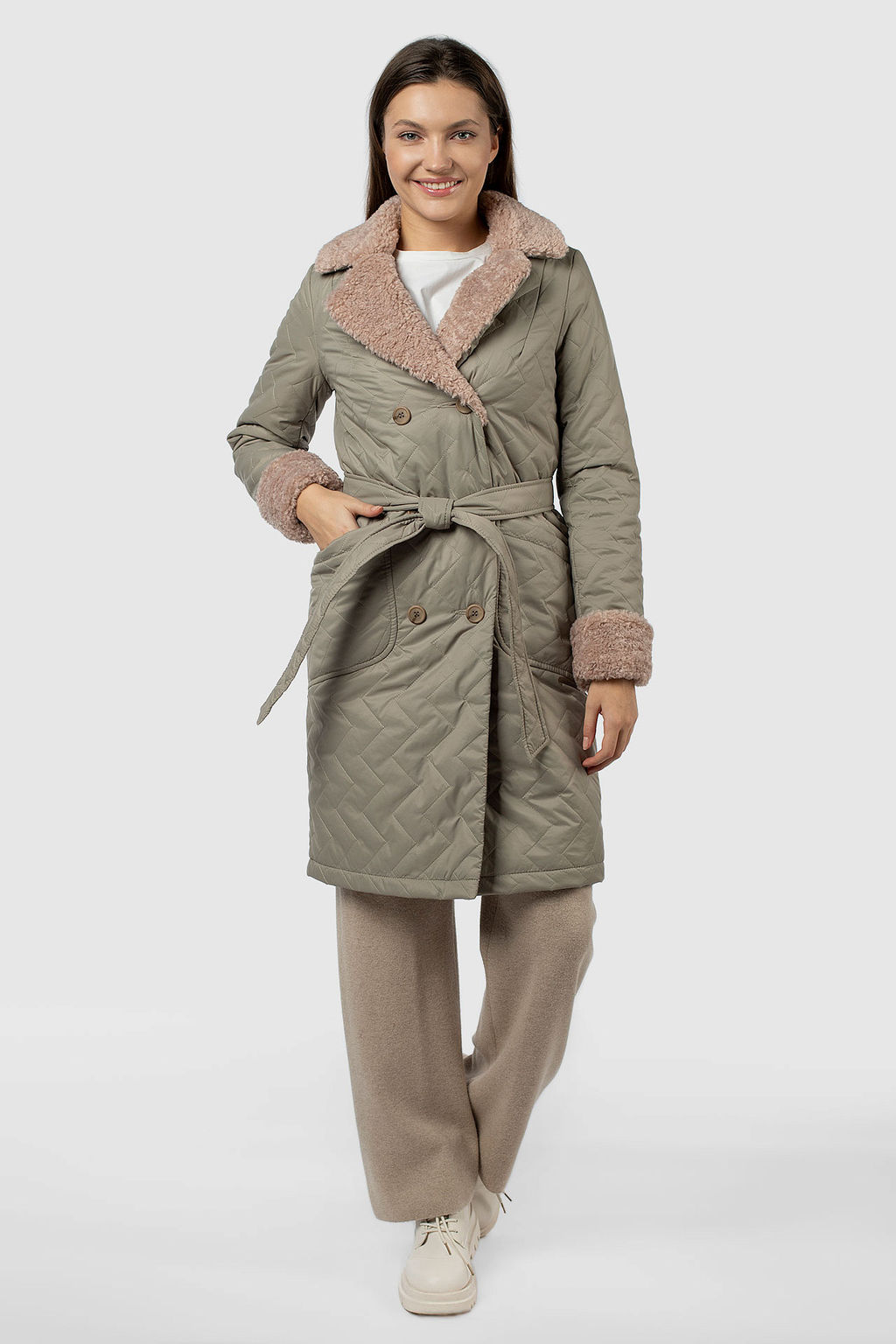 05-2114 Куртка женская зимняя (пояс)