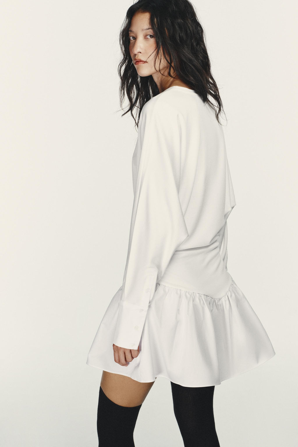 SHORT COMBINED BATWING SLEEVE DRESS - Zara фото 18