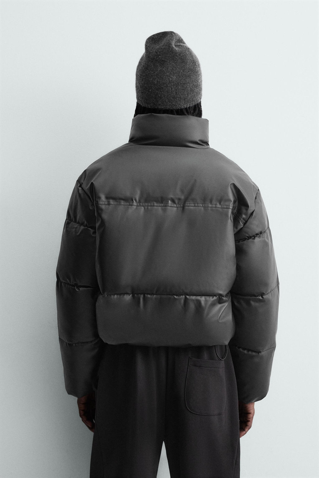 LEATHER EFFECT QUILTED JACKET - Zara фото 12