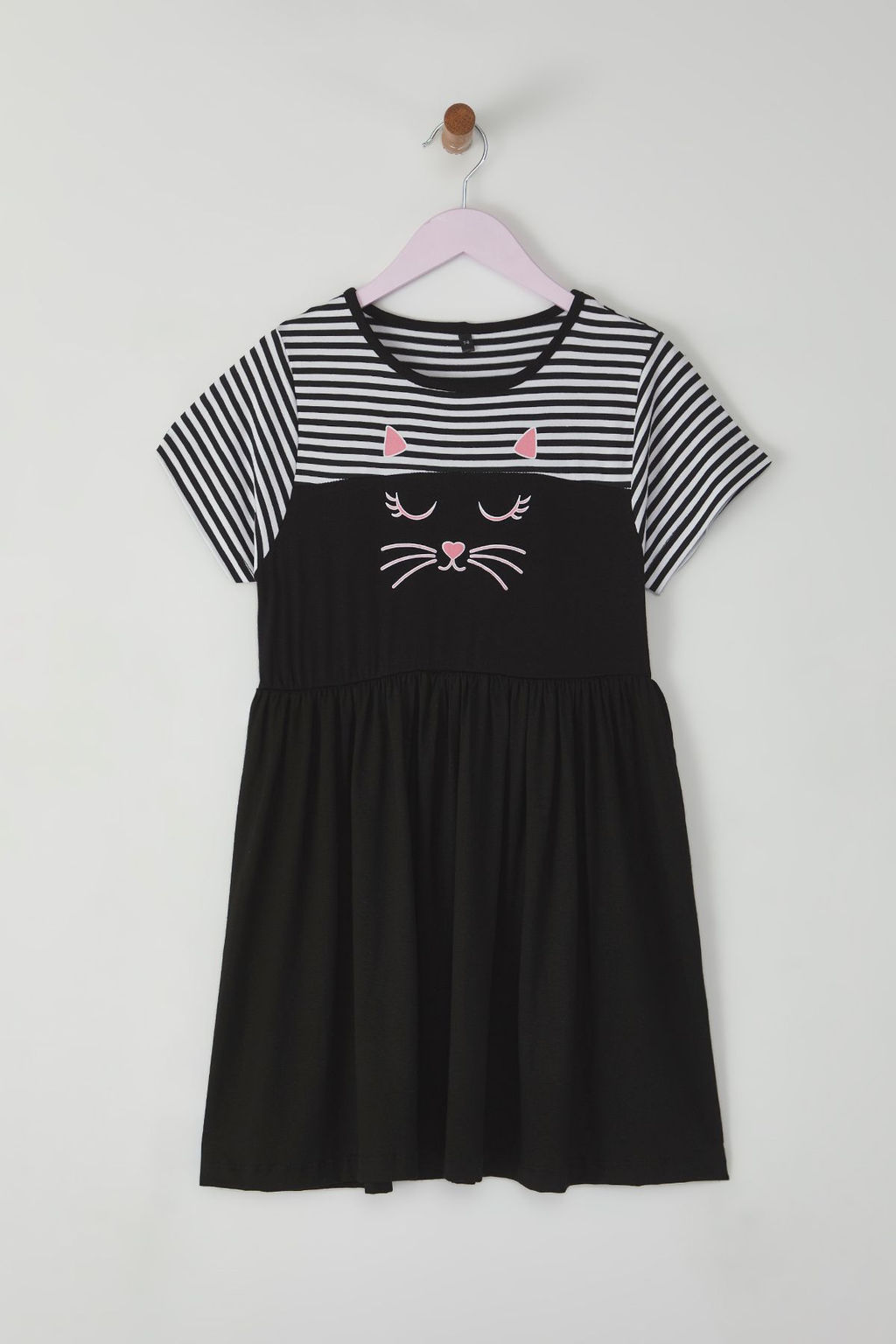 Bordo K?z Cocuk Cizgili K?sa Kol Mini Orme Elbise TKDSS25EL00059 - Trendyolmilla фото 9