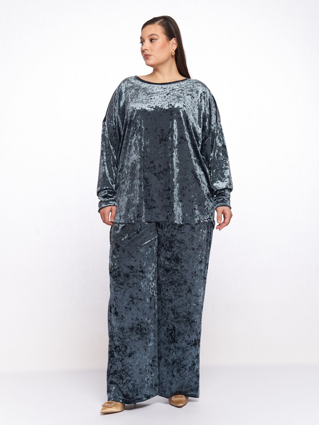 Бархатный костюм KO33511GRN12