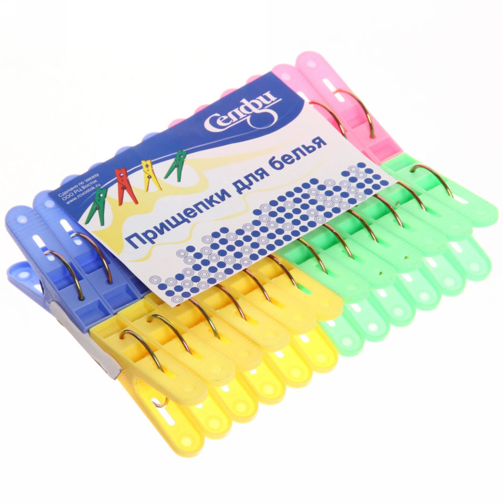 Цена за 4 шт. Прищепки бельевые Селфи (24шт) 0606