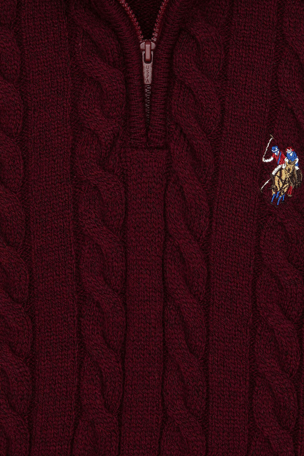 Erkek _ocuk Bordo Yar_m Fermuarl_ Kazak - U.s. polo assn фото 3