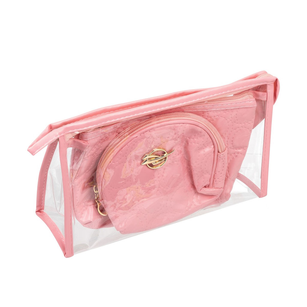 Kristaller Набор косметичек Embossing circle 3 in 1, розовый  фото 3