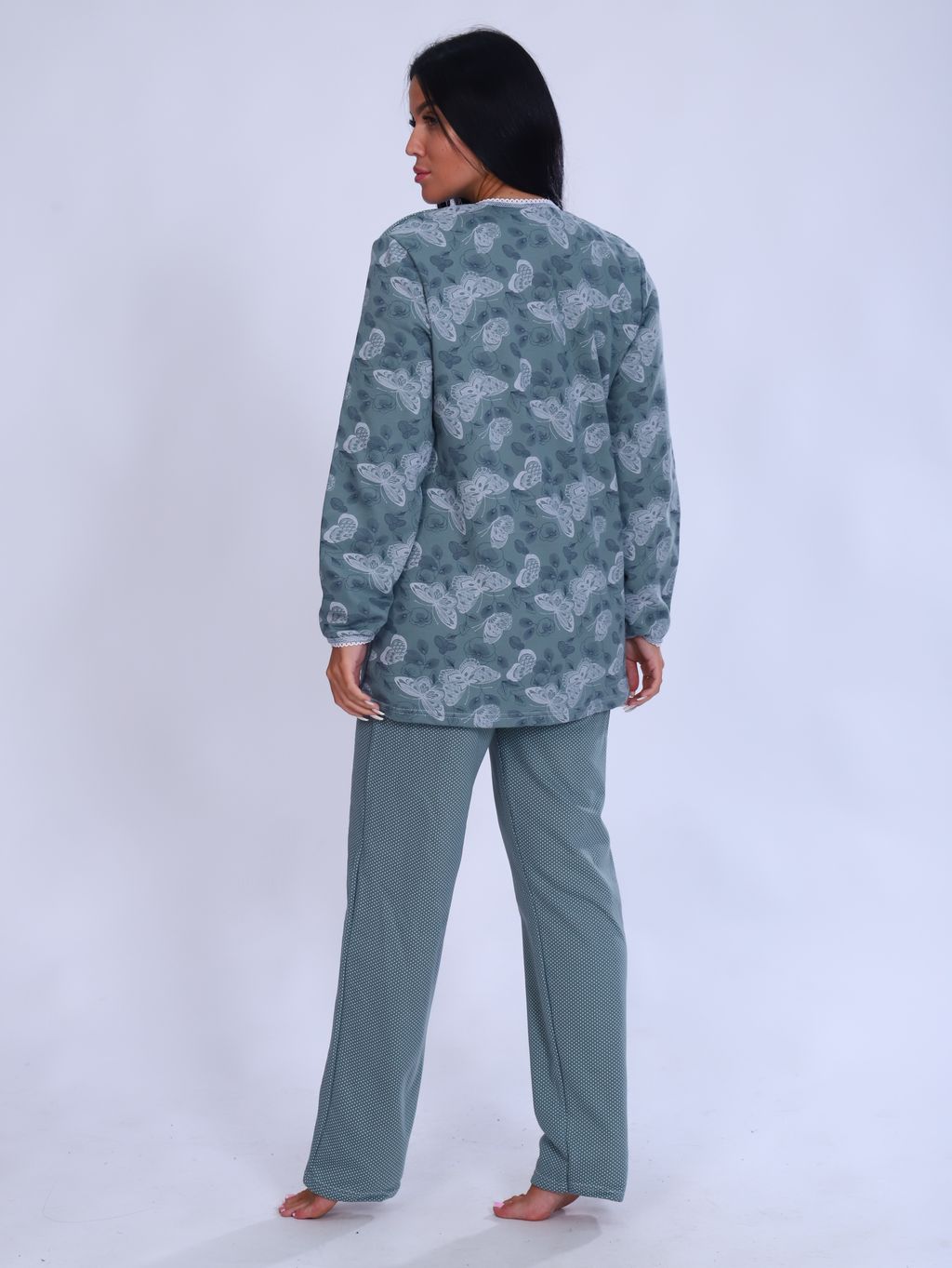 М42 Пижама из футера (бабочки на зеленом) - Иванушка-трикотаж фото 7