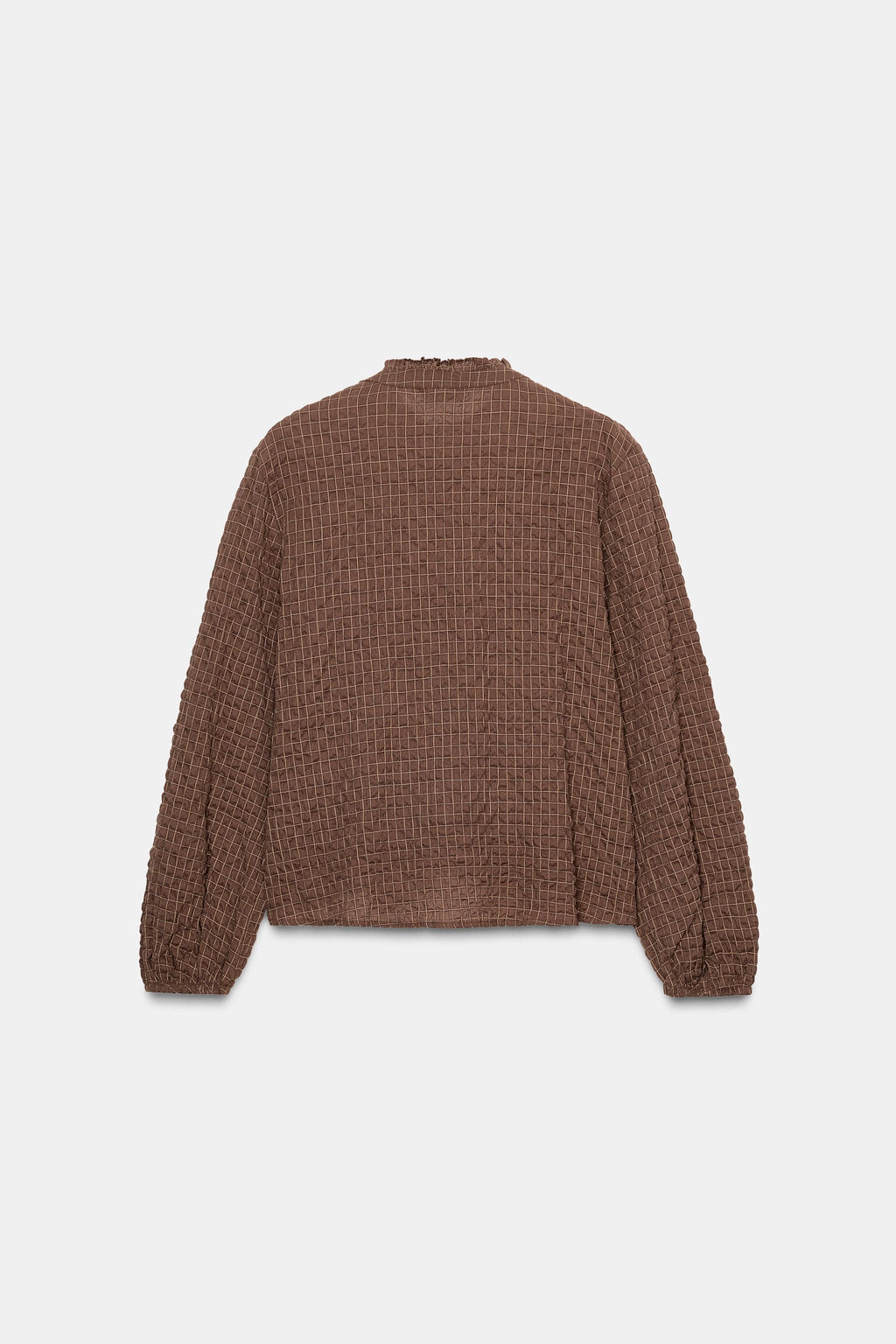 RUFFLED CHECK BLOUSE - Zara фото 7
