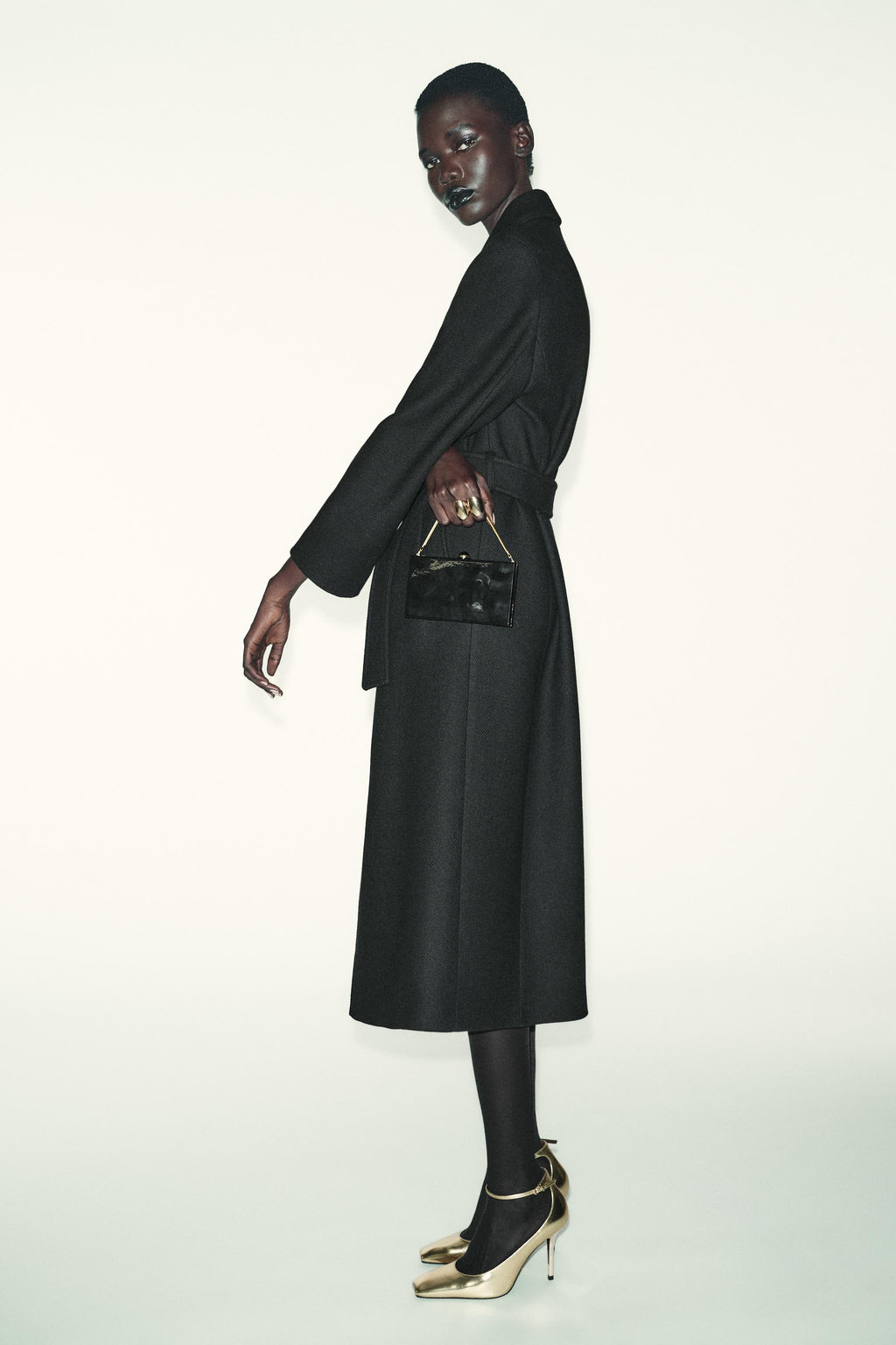 LONG WOOL COAT WITH BELT - Zara фото 18