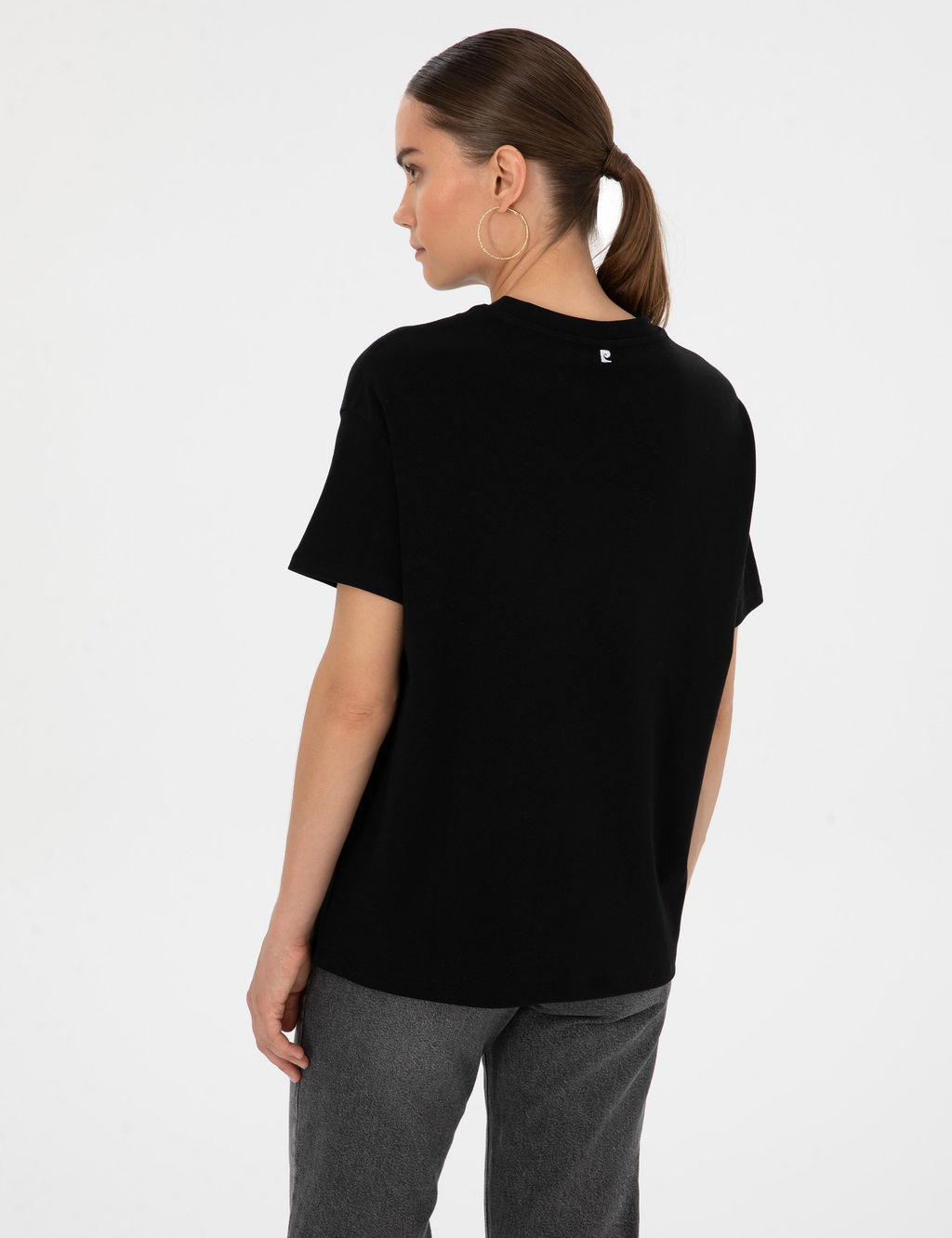 Siyah Oversize Basic Ti__rt - Pierre cardin фото 5