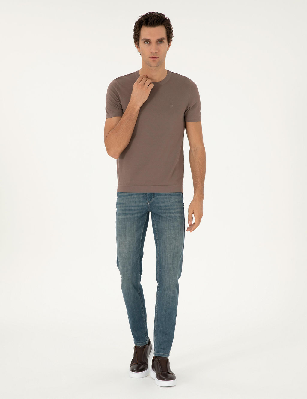 Джинсовые брюки узкого кроя цвета индиго - Cacharel фото 3