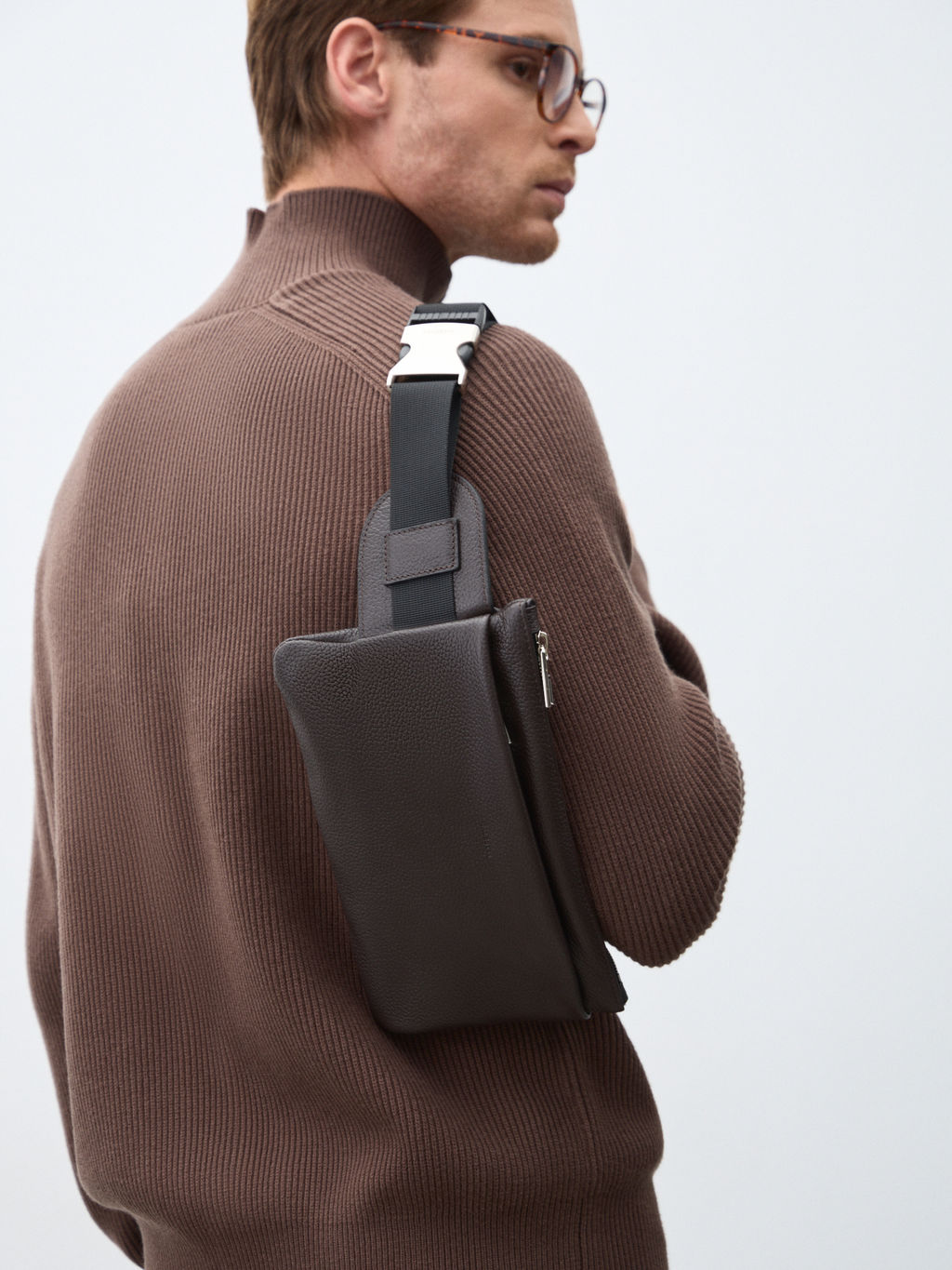 Мужская поясная сумка CALZETTI ADAM L Артикул 2435957, темно-коричневый  фото 7
