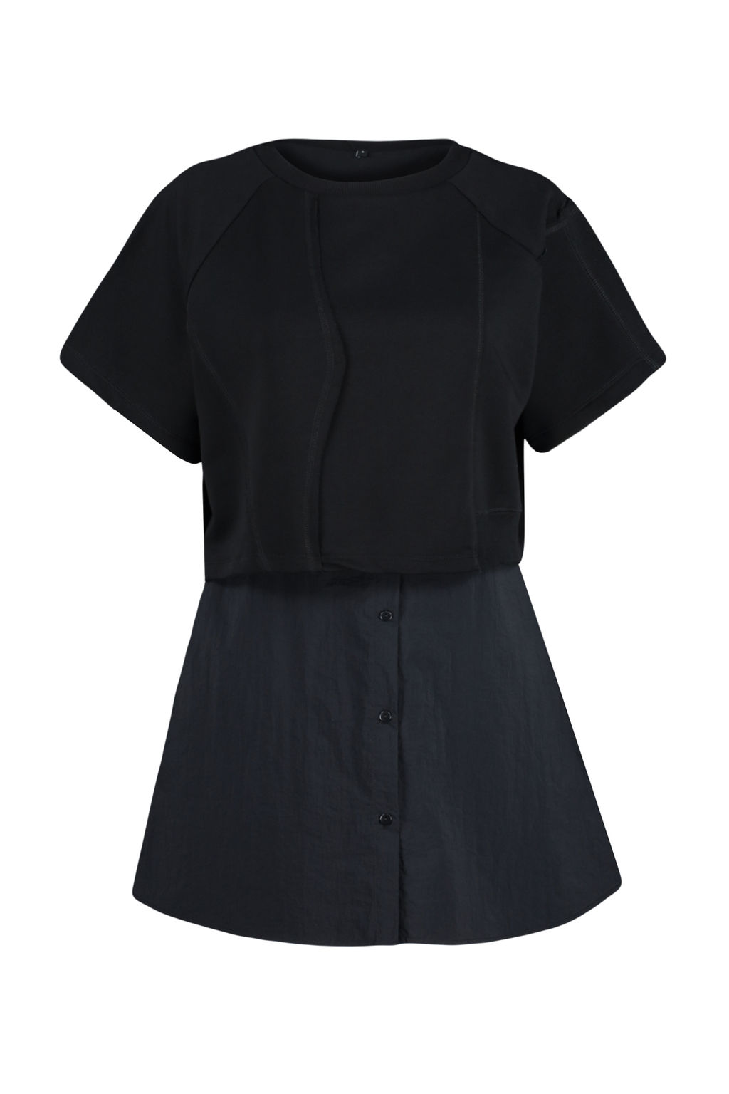 Siyah Parasut Etek Detayl? Bisiklet Yaka Mid Orme Tshirt Elbise TWOSS24EL00191 - Trendyolmilla фото 8