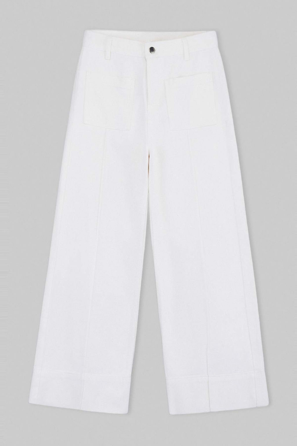 Beyaz Cep Detayl? Yuksek Bel %100 Pamuk Wide Leg Jeans TWOSS26JE00162