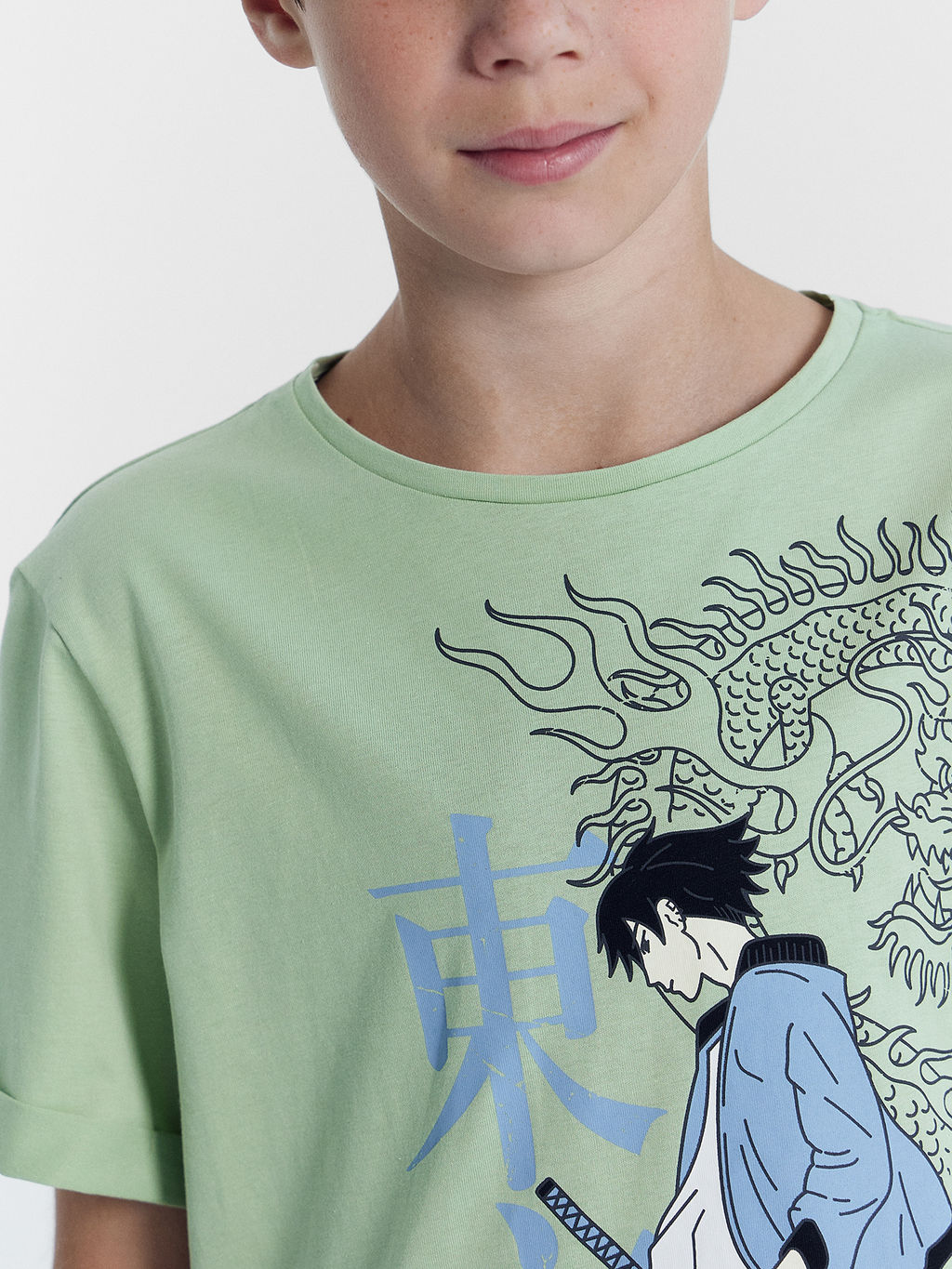 Футболка для мальчиков пыльно-зеленая с печатью - Mark formelle фото 5