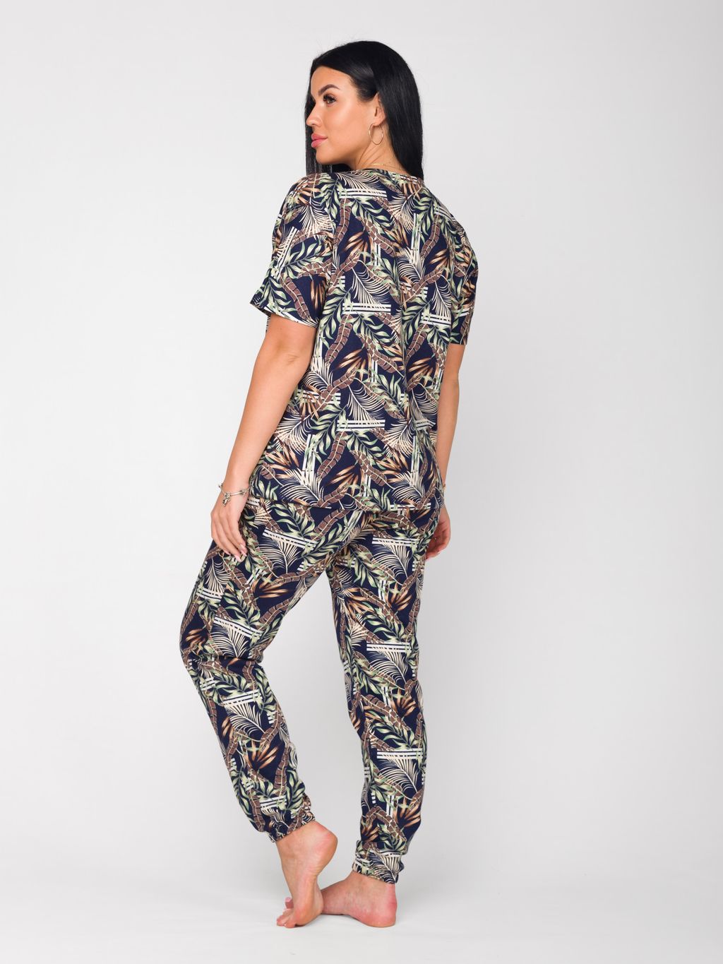 Костюм женский кулирка с брюками САВАННА ЧЕРНИЛО - Domtrik фото 4