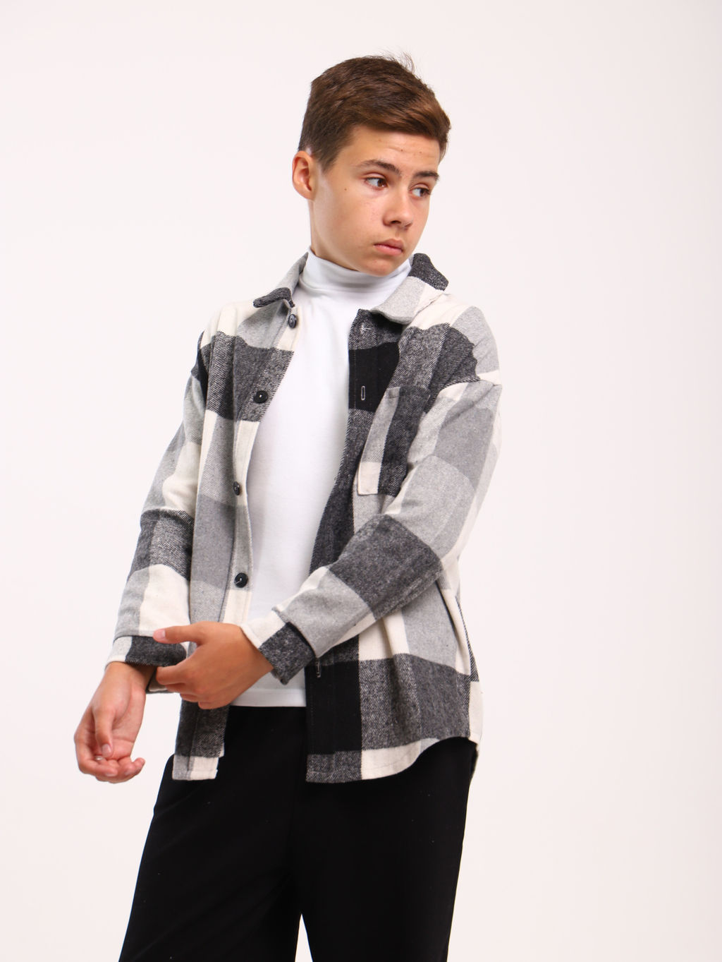 Рубашка Гранж коричневая клетка - Ладошки фото 61