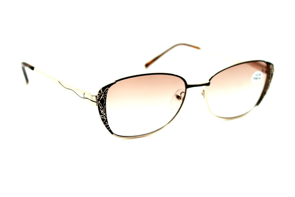 Готовые очки f- 1008 black/gold тонировка +2,5