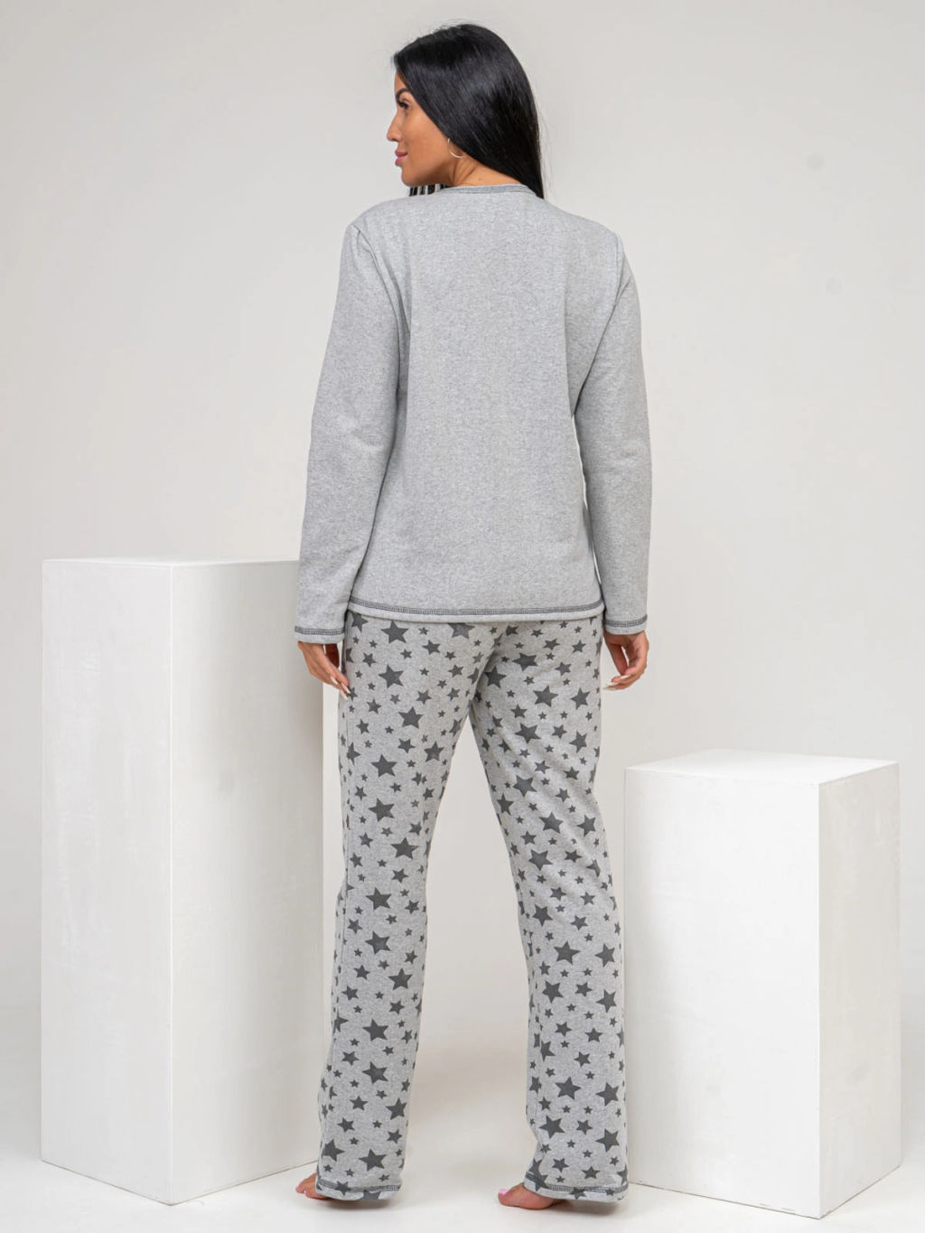 Пижама женская, цвет серый