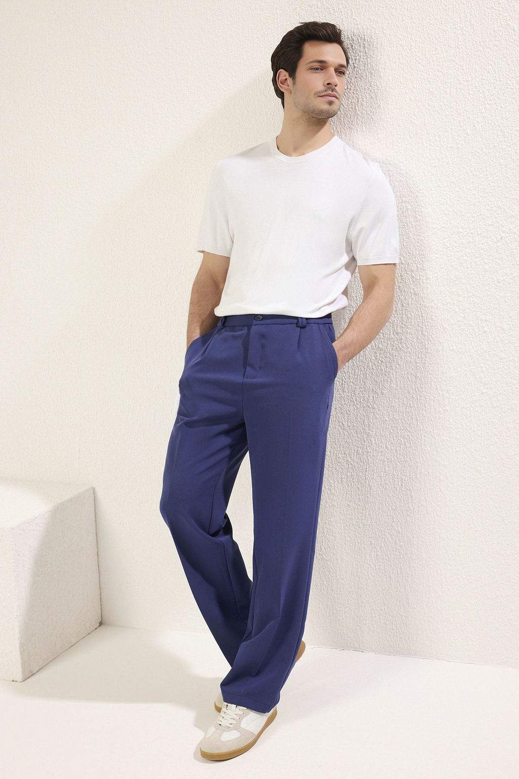 TRENDYOL MAN Bej Wideleg Baggy Rahat Kal?p Dokuma Kumas Pantolon TMNSS25PL00007 - Trendyolmilla фото 2
