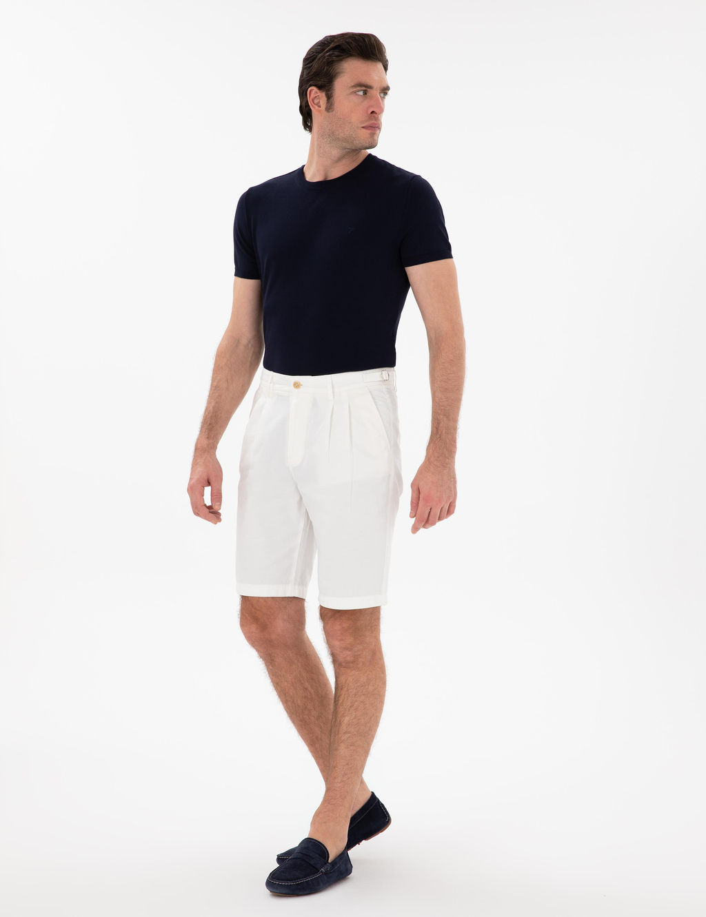 Lacivert Slim Fit Bisiklet Yaka Triko T-shirt - Cacharel фото 4